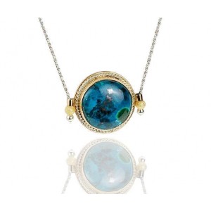 Eilat Stone Pendant with Gold-Plating & Sterling Silver by Rafael Jewelry Collares y Colgantes
