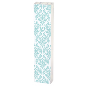 White Mezuzah with Turquoise Detailing Casa Judía

