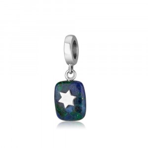 Star of David Charm With Eilat Stone in Sterling Silver
 Israeli Jewelry Designers