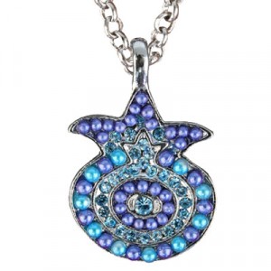 Yair Emanuel Pomegranate Necklace in Blue Rosh Hashana