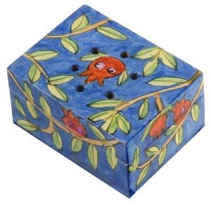 Yair Emanuel Havdalah Spice Box with Pomegranate Design (Includes Cloves) Havdalah Sets