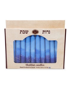 12 Shabbat Candles - Blue Candelabros y Velas
