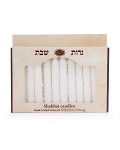 12 Shabbat Candles - White Candelabros y Velas
