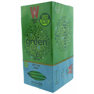 Wissotzky Tea – Green Tea Spearmint (25 1.5g Packets) Tea