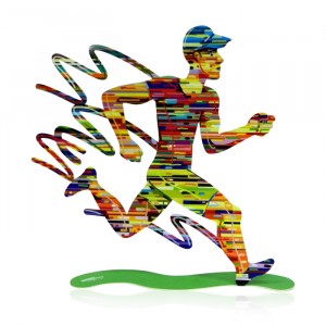 David Gerstein Jogging Man Sculpture Israeli Art
