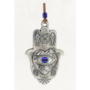 Silver Hamsa with Large Eye, Grapevines, Fish and Doves! Artistas y Marcas