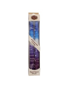 Wax Shabbat Candles by Galilee Style Candles in Blue and Purple Shabat