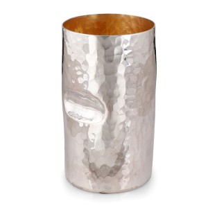 Hammered Sterling Silver Kiddush Cup by Bier Judaica Kiddush Cups