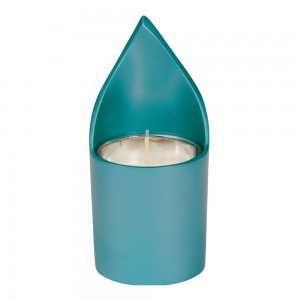 Turquoise Memorial Candle Holder by Yair Emanuel Bougeoirs