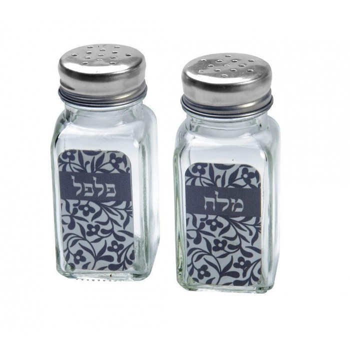 Glass Salt & Pepper Shakers with Flowers