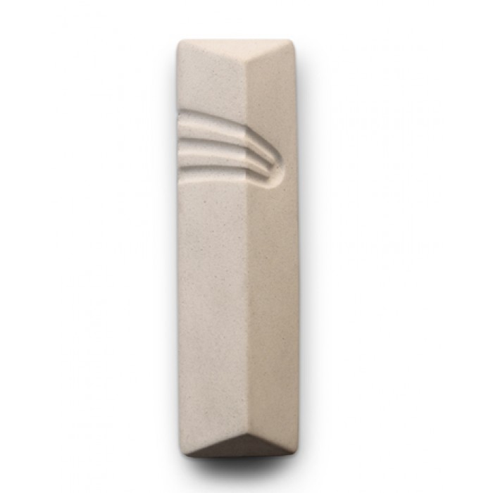 Mezuzah with Abstract Hebrew Letter Shin from White Concrete by ceMMent