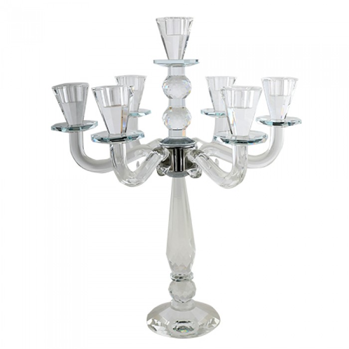 Seven Branch Crystal Candelabrum with Traditional Design