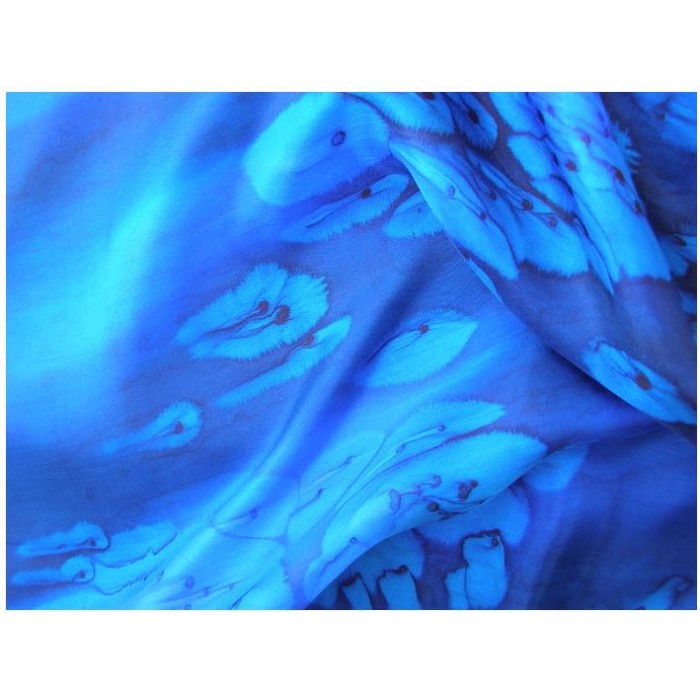Silk ‘Tichel’ Headscarf in Mediterranean Blue by Galilee Silks