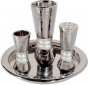 Havdalah Set & Plate with Hammered Texture & White Ring