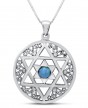 Star of David Pendant in Sterling Silver with Opal