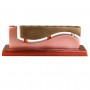 Yair Emanuel Curved Menorah with Waved Cutout Design in Red & Pinks in Aluminum