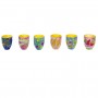 Set de 6 Copas de Kiddush de Madera Yair Emanuel con las Siete Especies