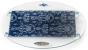 Glass Oval Challah Board for Shabbat with Blue Flower Detail