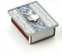  Glass Matchbox for Shabbat with White and Blue Motif