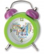 Green and Purple Alarm Clock with Love Theme and Deco Design