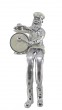 Silver Polyresin Miniature Figurine with White and Silver Drums and Cloth Legs