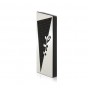 Black Crystal Mezuzah with Hebrew Text and Silver Frame