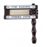 Wood Grogger with Hebrew Text and Scrolling Lines in White and Silver
