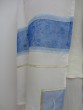 Women’s Tallit with Blue Band, Floral Embroidery & Gold Ribbon by Galilee Silks