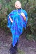Turquoise & Blue Silk Poncho by Galilee Silks