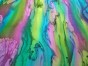 Silk Scarf with Bright Green, Pink, & Blue Watercolors by Galilee Silks