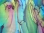 Silk Scarf with Green, Turquoise, Pink & Yellow Watercolors by Galilee Silks