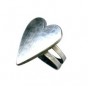 Silver Plated Cocktail Ring with Heart