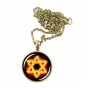 Star of David in Acrylic Round Pendant with Necklace