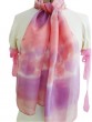 Scarf in Pink, Beige Purple with Pink, Beige & Purple Patches by Galilee Silks 